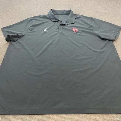 Oklahoma Sooners Shirt Mens 3XL Nike Jordan Brand Gray Black Polo Football Logo - Image 1 of 4