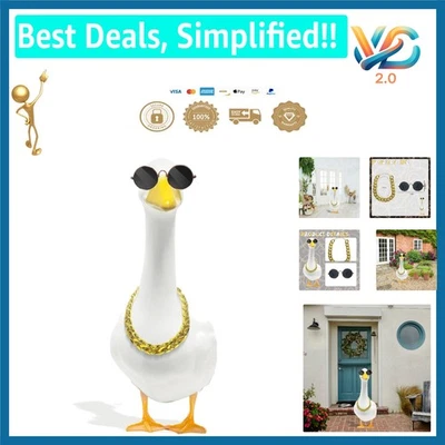 Conjunto de fantasia Cool Goose com óculos de sol e corrente de ouro para gramado ao ar livre jardim quintal - Imagem 1 de 4
