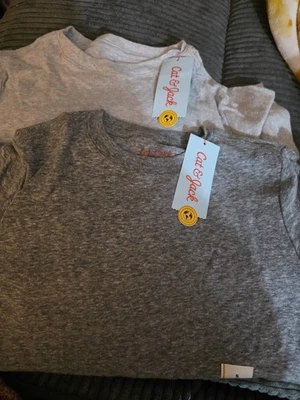 Boys' 2pk Favorite Short Sleeve T-Shirt - Cat & Jack Light & Dark Gray S 6-7 - Image 1 of 4