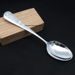 Pure 999 Fine Silver Soup Spoon Flatware 龙凤 Handle Dinner Spoon 5.19inch L - Picture 1 of 5