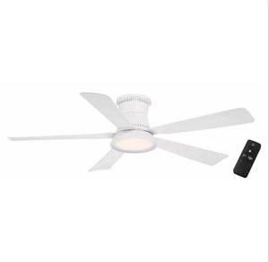 52 in. Ceiling Fan Hampton Bay Hawkspur Indoor/Outdoor Matte White Low Profile - Picture 1 of 2