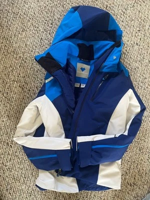 Before Ski Season Sale!  Obermeyer Ski Jacket White Blue Women’s 10. - Image 1 of 4