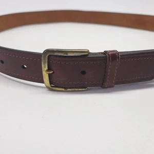 Oil Tanned Cowhide Leather Belt 34 Pull Up Chestnut Brown Vtg - Picture 1 of 13