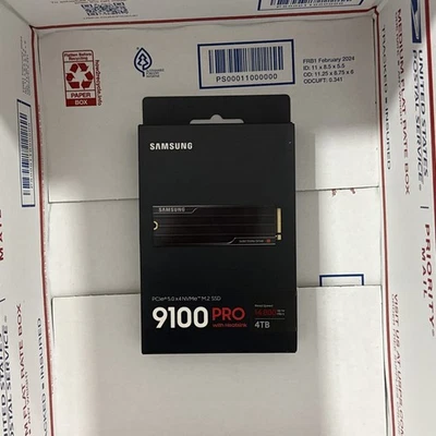 New SAMSUNG 9100 PRO 4TB M.2 2280 5.0x4 NVMe SSD w/Heatsink MZ-VAP4T0CW SEALED - Image 1 of 2