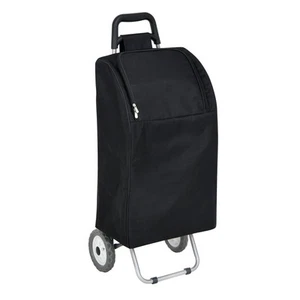 Shopping Trolley 2 Wheel Folding Black Insulated Shopper 50L Lightweight - Picture 1 of 7