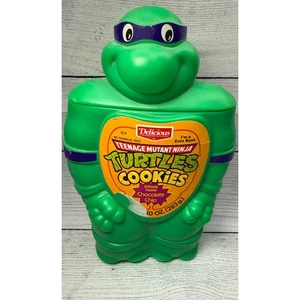 Vintage Teenage Mutant Ninja Turtles Biscotti Coin Bank Delizioso anni 80 - Foto 1 di 4
