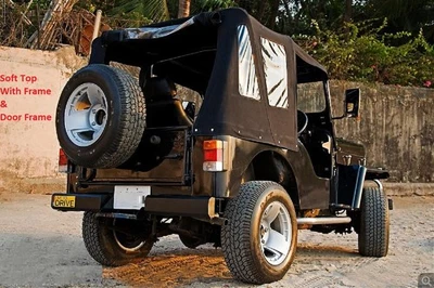 Soft Top+Frame For MAHINDRA  JEEP CJ540 DP Black Denim - Imagem 1 de 4