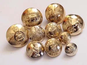 Staybrite Job Lot of Military Army Uniform Buttons 10 Pcs 24,18,14 mm Anodised - Picture 1 of 12