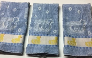 Vintage Blue Yellow Rubber Duck Hand Towel 100% Cotton 27”x17” - Picture 1 of 5