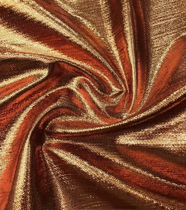 Jacquard broccato 1 metro marrone metallizzato lucido 59"" (147 cm) largo - Foto 1 di 5
