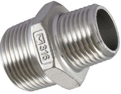 WPL BSPT Male to Male Stainless Steel 316 Reducing Adaptors Reducing Hexagon Nipples
