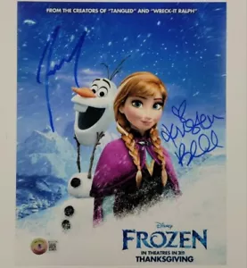 Kristen Bell + Josh Gad signiert Disney Frozen Anna/Olaf 8x10 Foto ~ BAS Holo - Bild 1 von 1