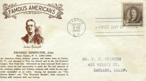 888 10c FREDERIC REMINGTON - Famous Americans - Crosby cachet - Imagen 1 de 1