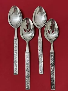 Menge 4 Servierlöffel Schlitz FRÜHLINGSFIEBER Oneida Northland Edelstahl Korea - Bild 1 von 2
