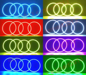 RGB LED halo rings for Lexus LS400 98-00 headlight Demon eye flash DRL BT APP - Picture 1 of 12