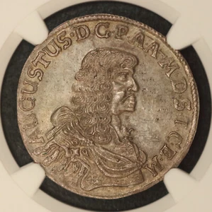Top! 1670 HHF GERMANY MAGDEBURG 1/3 Taler Thaler NGC MS63, Dr Max Blaschegg Coll - Picture 1 of 5