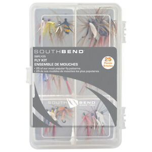South Bend Fly Assortment Fishing Lures 25 Pack with Box