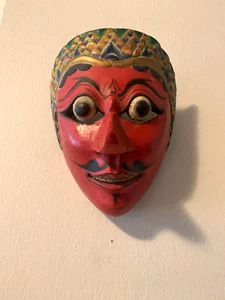 Vintage Indonesian Balinese Wood Mask Barong Singh Hanging Topeng - Bild 1 von 7