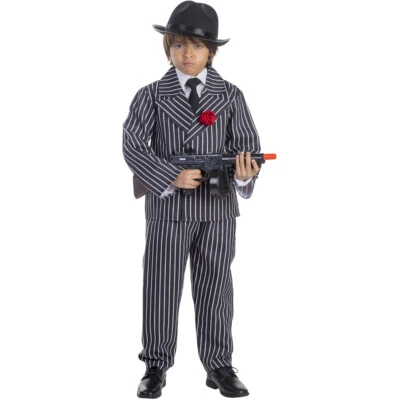 Dress Up America Child Pinstriped Gangster Costume - Beautiful Set - Image 1 of 2