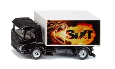 1107 Camion avec Caisse Sixt Camion jouet métal/plastique noir/blanc hayon ou... - Image 1 of 4