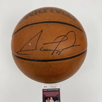 Scottie Pippen Signed Spalding NBA Game Used Chicago Bulls Basketball JSA COA - Image 1 of 4