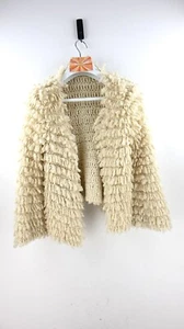 Vintage unbranded 1960s shag cardigan in cream size M - Picture 1 of 11