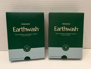 EarthWash Lot of 2 Laundry Detergent Sheets OCEAN BREEZE Scent 32 Sheets/Box - Picture 1 of 5