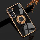 For Samsung S22 S23 Ultra S21 FE A52S Plating Magnetic Ring Holder Case Cover