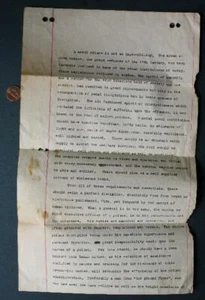 1930-40er Jahre Ära Gefängnissystem John Howard Strafsystem 2-seitige getippte Rede Geschichte- - Bild 1 von 1