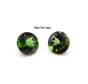 Par de turmalina verde natural de 7x7 mm piedra suelta de corte de turmalina de 3,15 quilates - Imagen 1 de 9