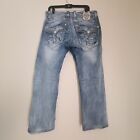 Rock Revival Men’s Chester Relaxed Straight Distressed Jeans size 32 (32X29)