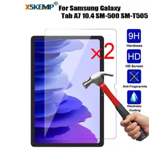 2Pcs Tempered Glass Screen Protector Samsung Tab A7 10.4 T500 T505 Anti Scratch - Picture 1 of 14