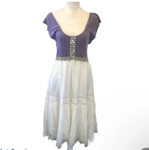 Free People Boho-Kleid mit Schmucksteinen und Häkelspitze - Bild 1 von 8