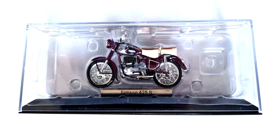 *** Simson 425 S *** Motorrad Moped 425 S rot DDR 1:24 ATLAS 7168101 NEU OVP *** - Bild 1 von 4