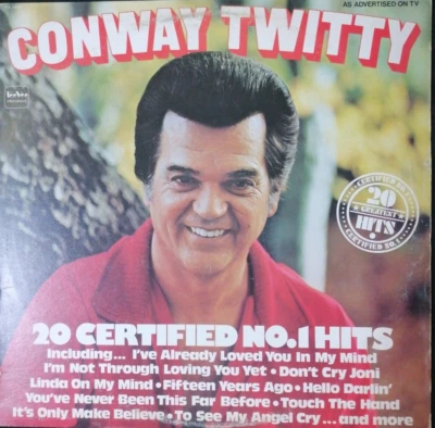 Conway Twitty ‎- 20 Certified No.1 Hits LP  EX/EX - Imagen 1 de 2
