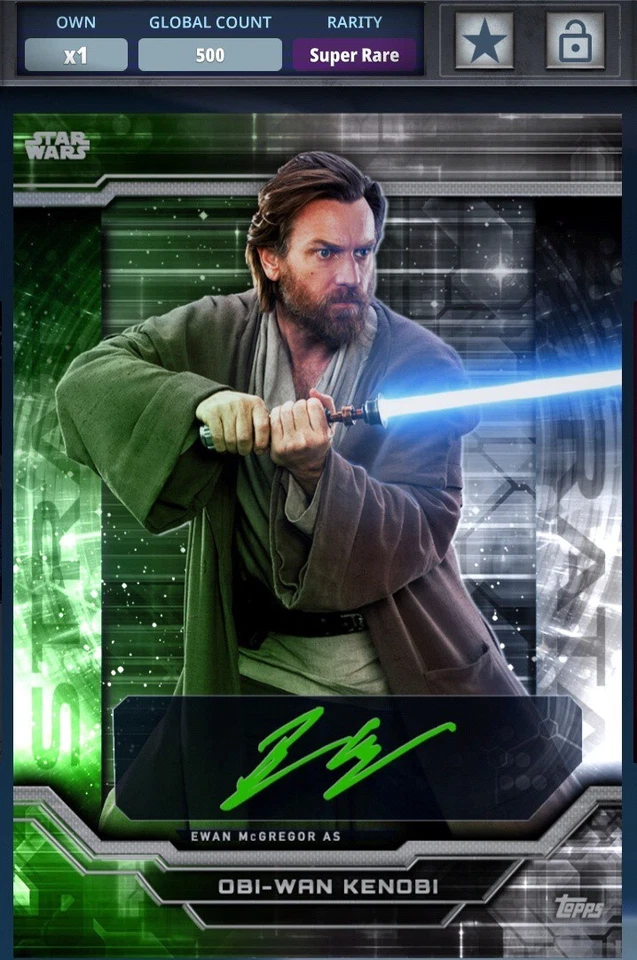 Topps Star Wars Card Trader 2023 Strata Obi-Wan Kenobi Super Rare Digital Card - Image 1 of 3