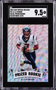 C.J STROUD 2023 LEAF METAL SPECIAL RELEASE PRIZED RC /25 WAVE SILVER (SGC 9.5 ) - Picture 1 of 3
