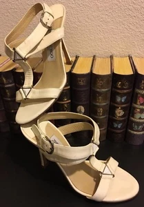 Jimmy Choo Damen cremefarben Lackleder Riemen mit Schmuck Stiletto High Heels, 38 - Bild 1 von 9