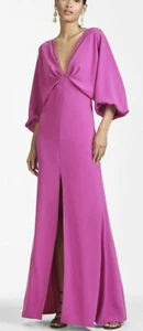 NUEVO Vestido Maxi Sachin & Babi $825 Fucsia Cuentas Cuello en V Talla 4 - Imagen 1 de 10