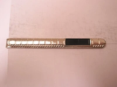 2-3/8" Thin Design Black & Silver Tone MODERN Tie Bar Clip simple quality - Image 1 of 4
