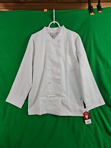 Chef Works Unisex Chefs Coat Sz M White Button Kitchen Cooks NEW NWT - Picture 1 of 8