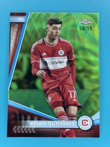 2024 Topps Chrome MLS #138 Brian Gutierrez Neon Green Wave Refractor /99 - Picture 1 of 2