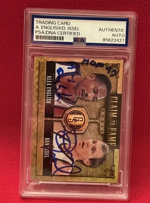 NUGGETS Alex Inglés Dan Issel Firmado 2013-14 Panini Oro DOBLE 20/49 PSA Losa Foto 1 de 3