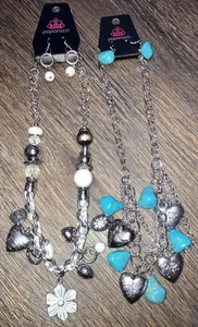 Paparazzi Jewelry Lot Of 2 Necklace AND Earring Sets- NEW- Dressy/Costume - Picture 1 of 5