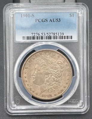 1901 S Morgan Silver Dollar PCGS AU 53, Low Mintage Semi-Key Date - Image 1 of 4