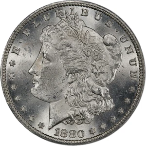 1880 $1 Morgan Silver Dollar Brilliant Uncirculated US Coin 90% Silver - Picture 1 of 3