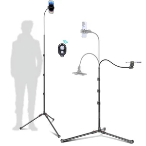 87" Phone Tripod, Overhead Flexible Tall Tripod Stand with Remote, Selfie Sti... - Picture 1 of 6
