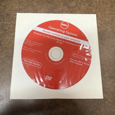 Microsoft Windows 8.1 OS Recovery Media 64-Bit Dell OEM Disc NEW/UNUSED DVD - Image 1 of 3