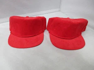 NEU Vintage KC Cord mit Seil Kordel rot leer Baseball Mütze Kappe Lot (2) - Bild 1 von 14