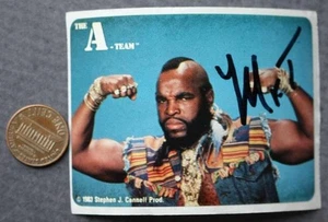 Hollywood A-Team & Rocky Star Mr. T signed autographed 1983 color sticker NICE-- - Picture 1 of 1